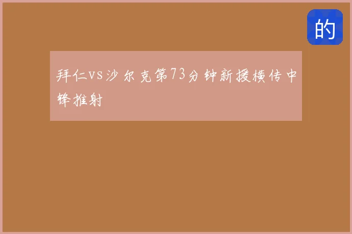 拜仁vs沙尔克第73分钟新援横传中锋推射